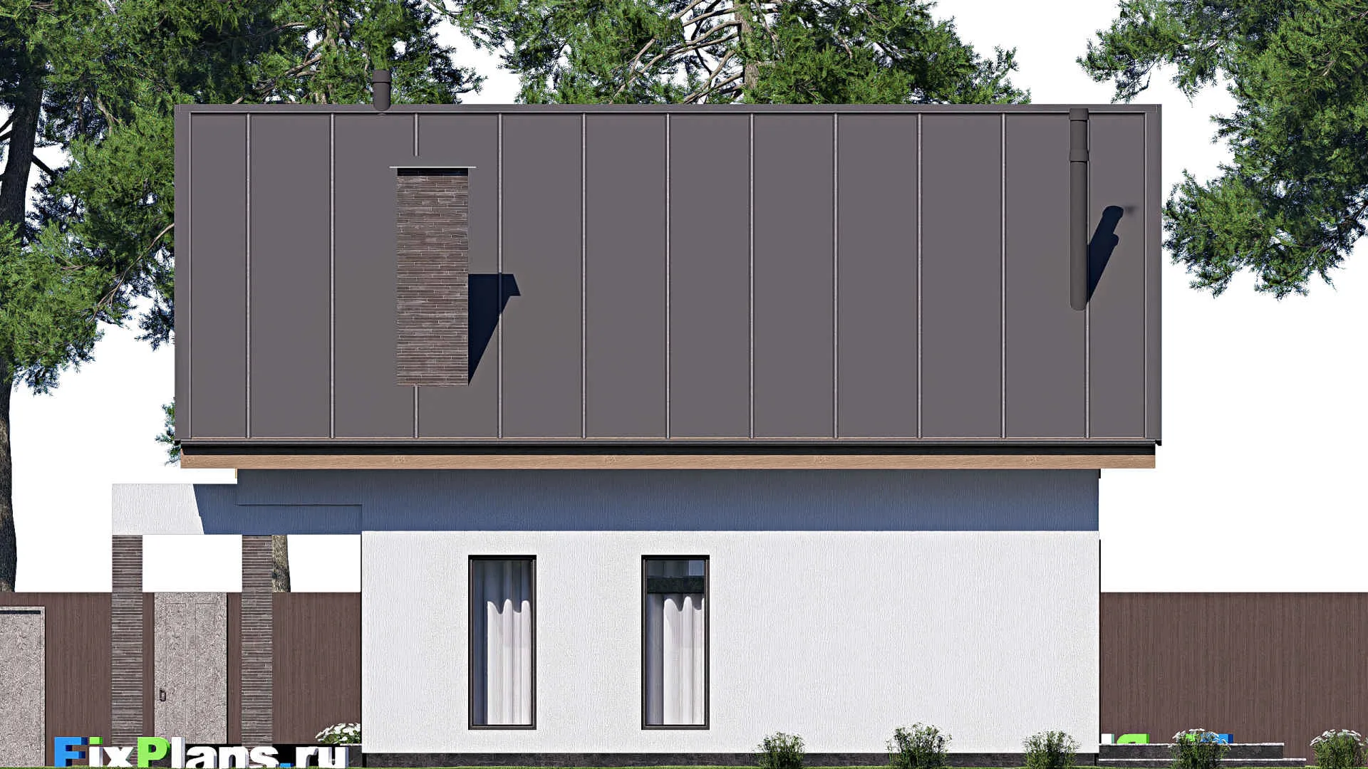 F-19682 - Планы дома с мансардой 16 на 22, площадью 350 м² с террасой, балконом и 4 спальнями