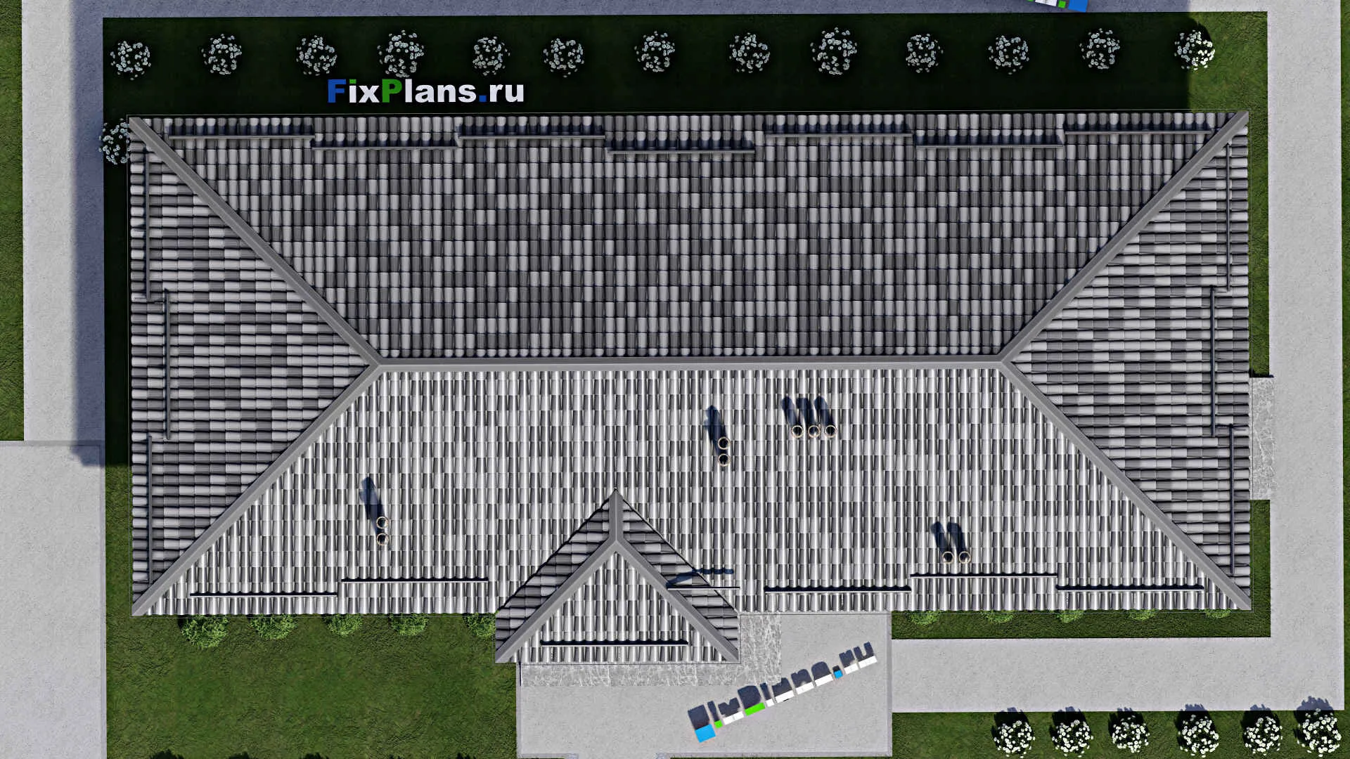 F-8810 - Проект одноэтажного дома 10 на 22, площадью 150 м² с террасой и 4 спальнями