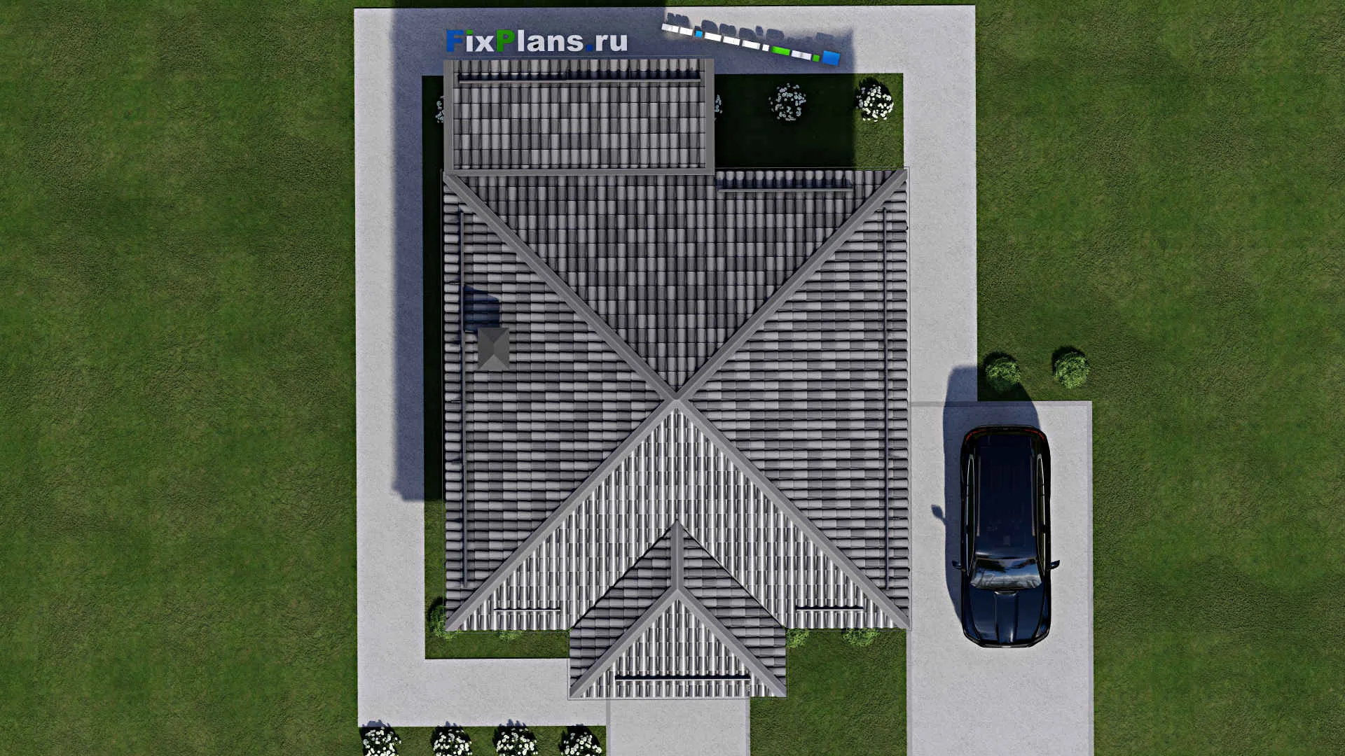 F-9503 - Проект бани 9 на 13, площадью 70 м² с терассой, санузлом и спальней