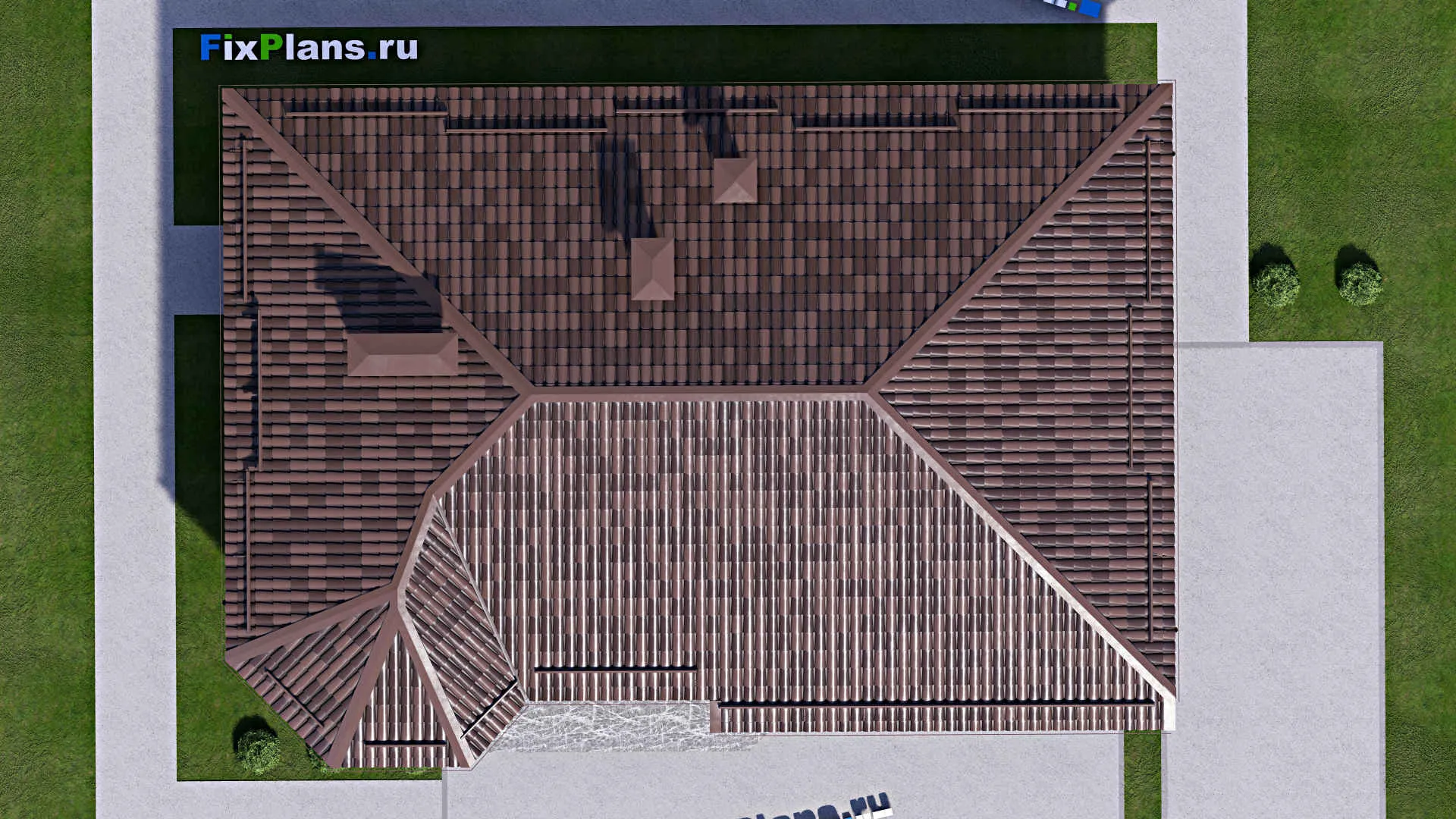 F-15515 - Проект бани 10 на 14, площадью 140 м² с комнатой отдыха, терассой, бассейном и санузлом