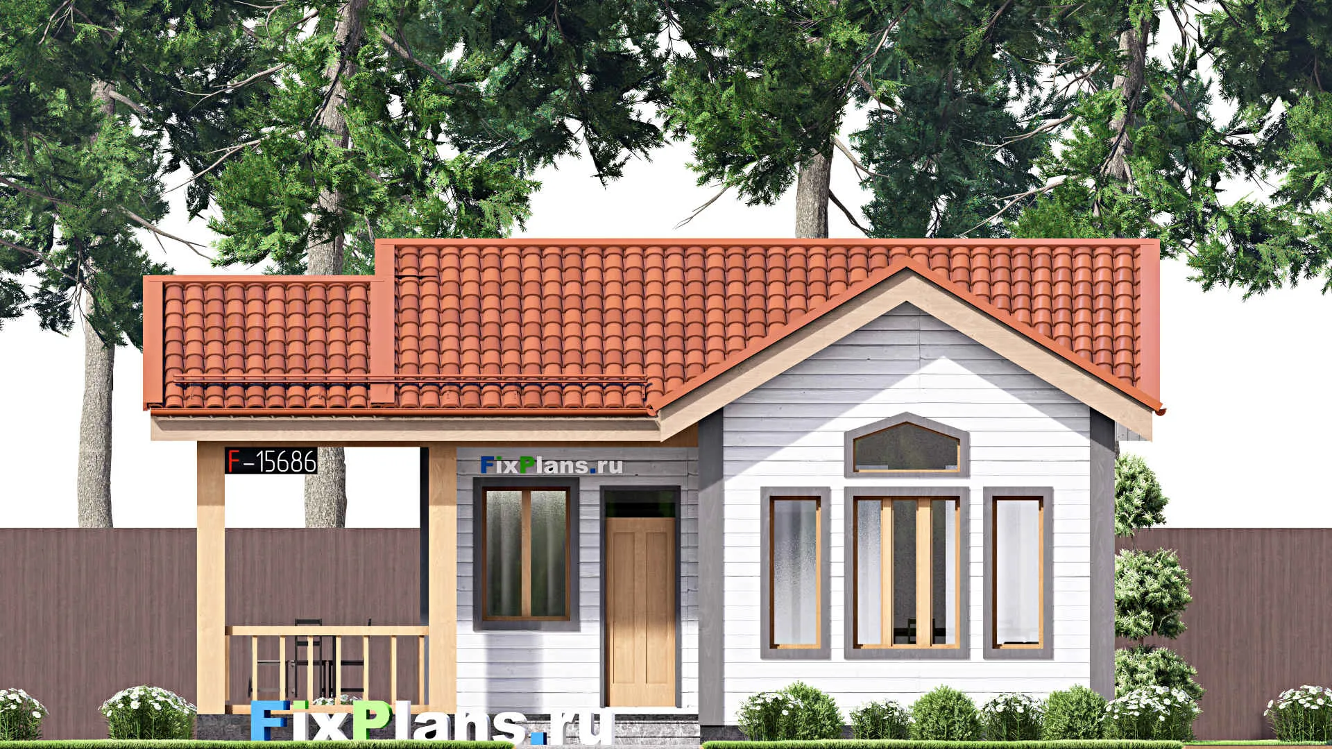 F-15686 - Проект бани 8 на 10, площадью 60 м² с комнатой отдыха