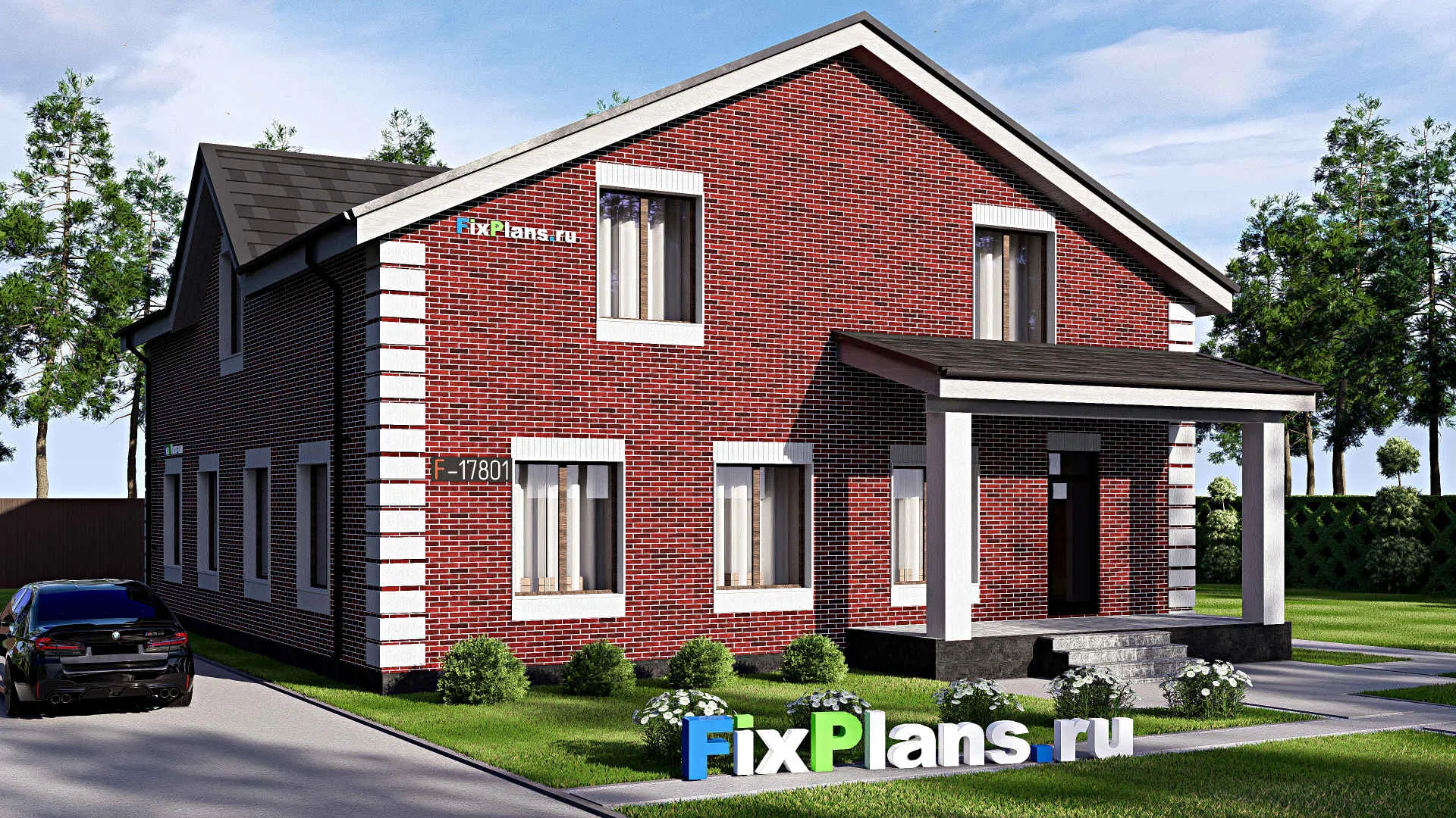 F-17801 - Проект дома с мансардой 14 на 17, площадью 310 м² с 4 спальнями