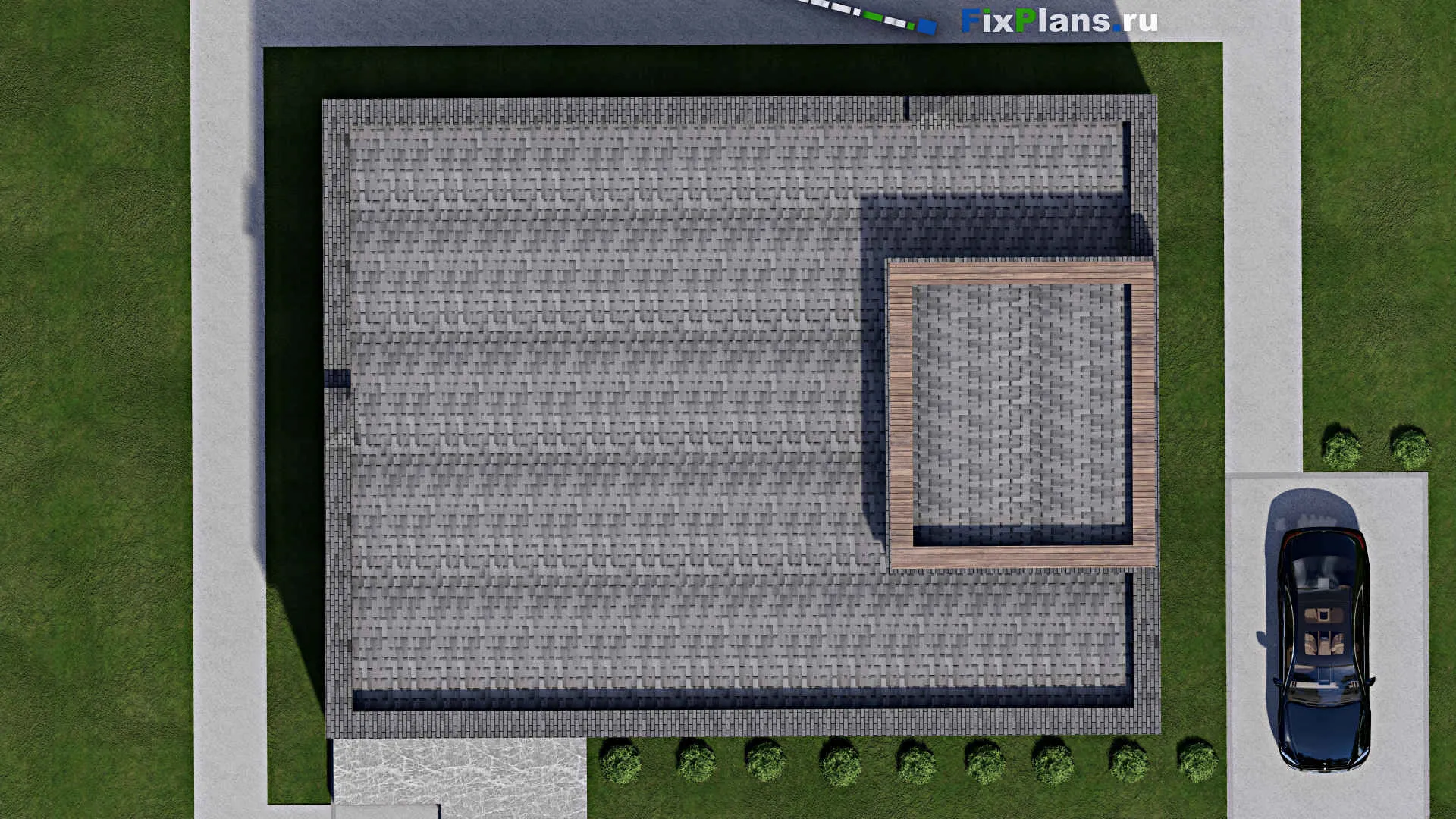 F-9872 - Проект одноэтажного дома 15 на 17, площадью 190 м² с 4 спальнями