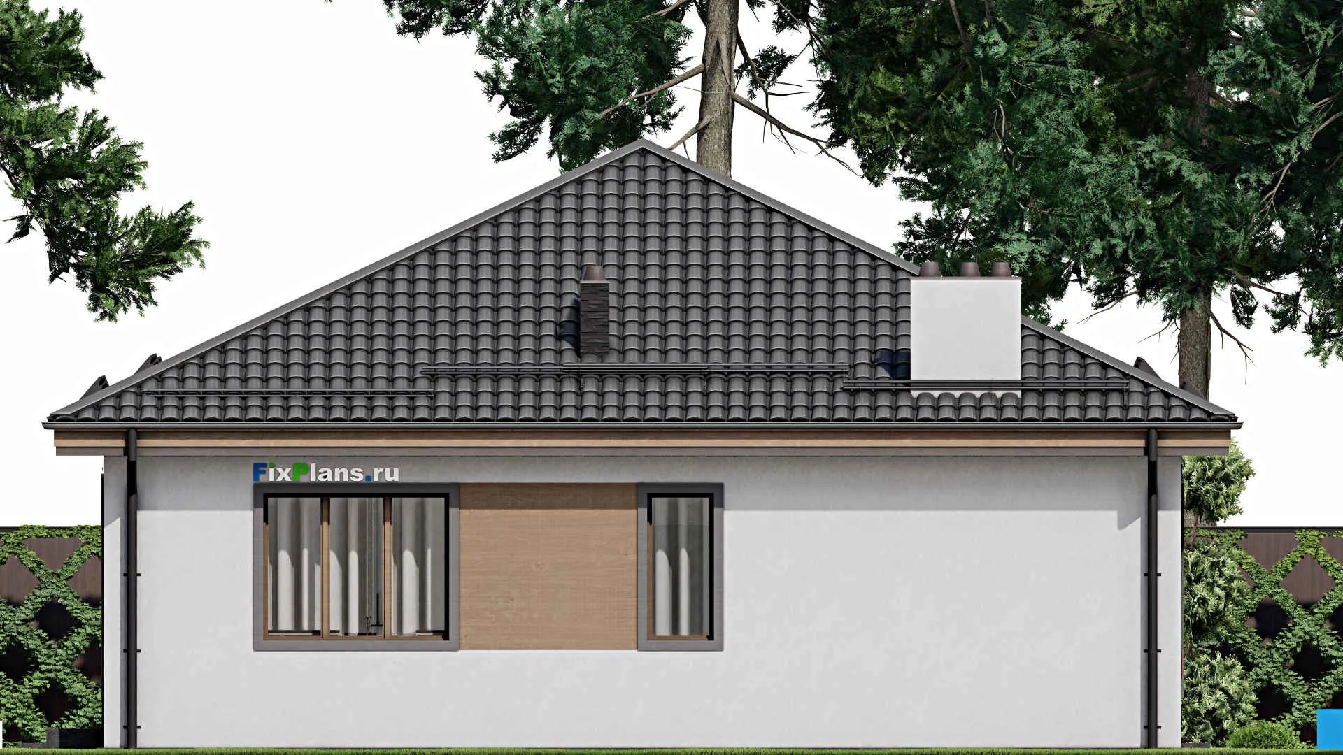 F-4166 - Проект одноэтажного дома 12 на 13, площадью 130 м² с 4 спальнями