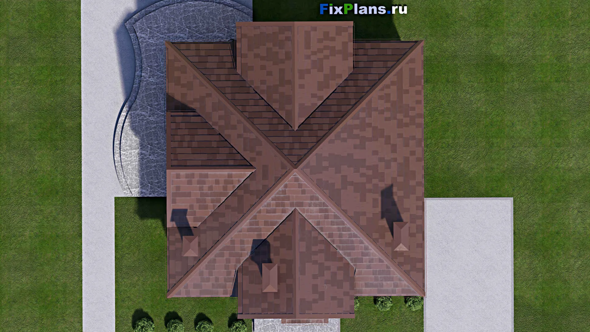 F-13220 - Проект дома с мансардой 11 на 13, площадью 200 м² с террасой и 3 спальнями