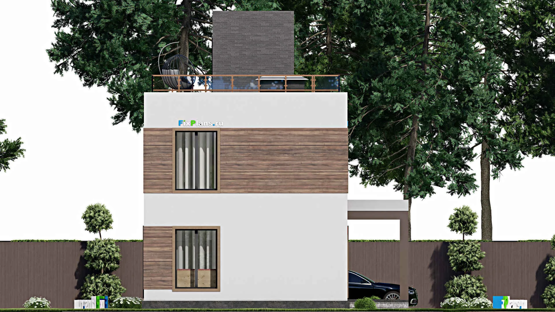 F-7910 - Планы двухэтажного дома 9 на 10, площадью 70 м² с 2 спальнями