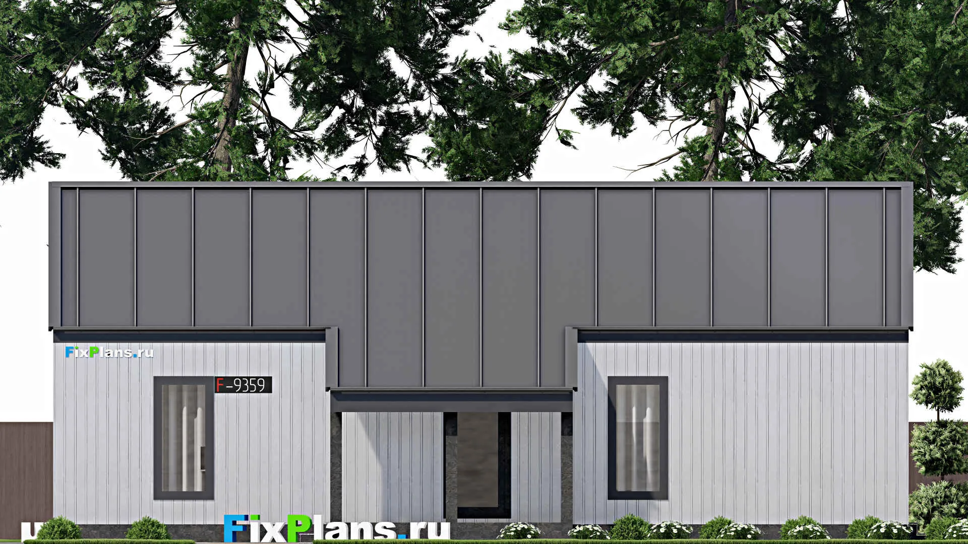 F-9359 - Проект дома с мансардой 9 на 15, площадью 100 м² с террасой и 2 спальнями
