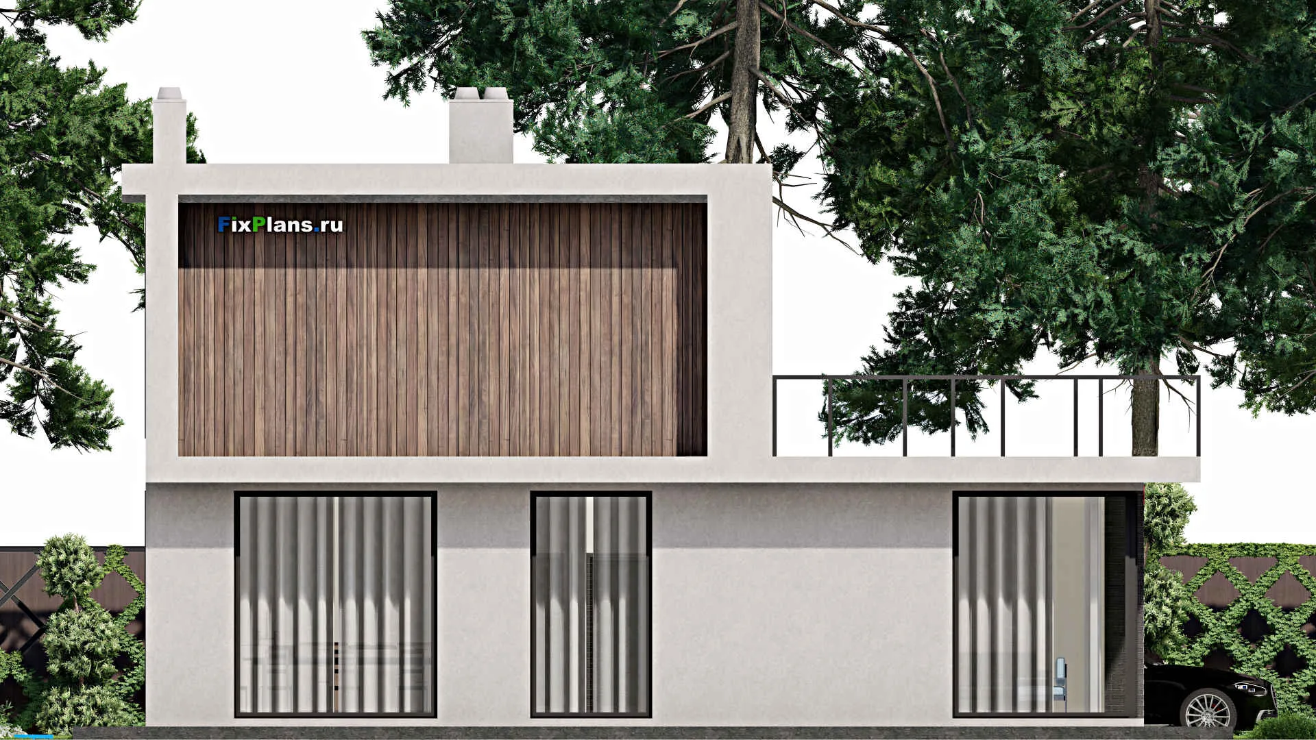 F-5435 - Проект двухэтажного дома 13 на 18, площадью 340 м² с балконом, спортзалом и 4 спальнями