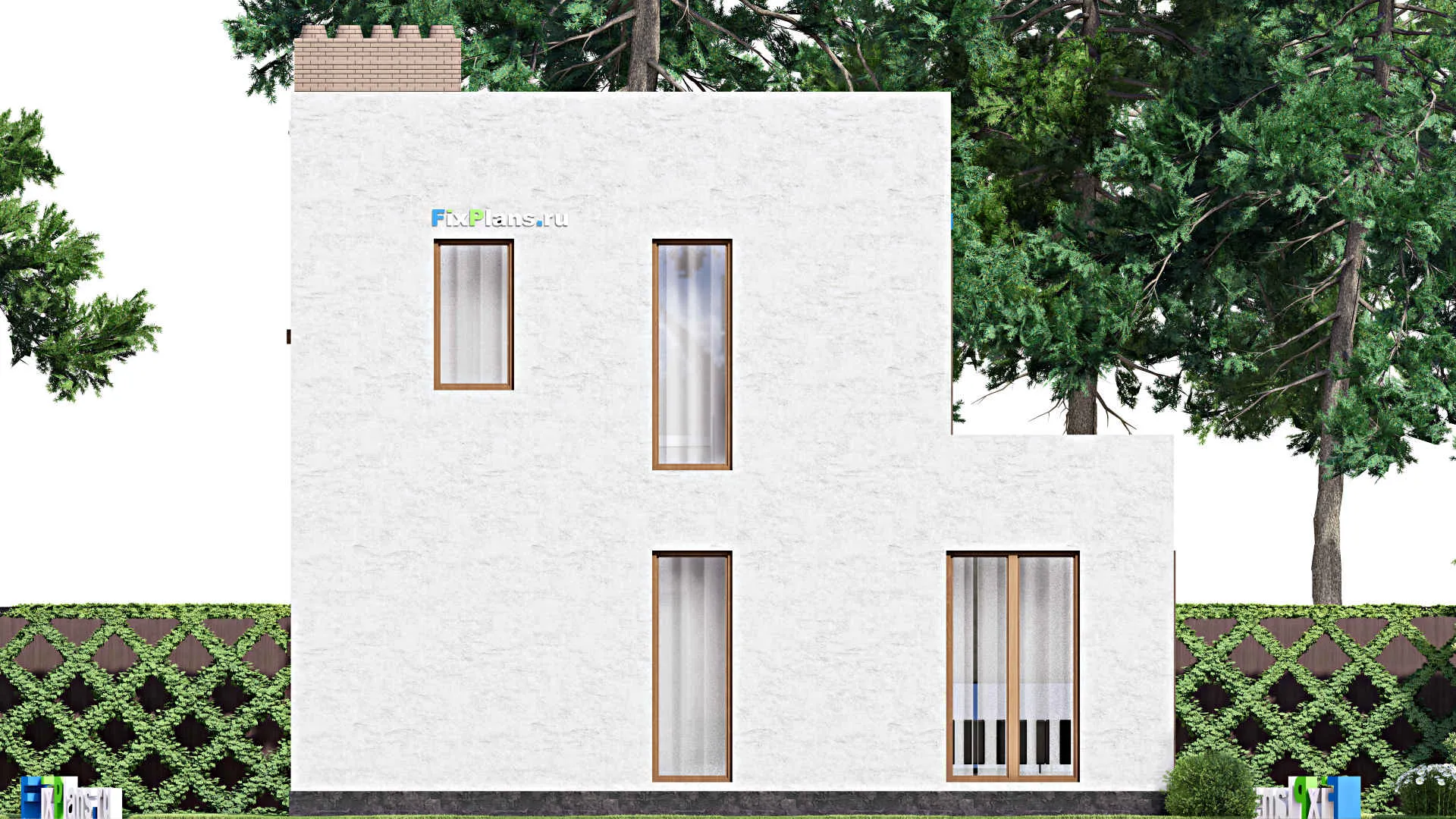 F-14435 - Проект двухэтажного дома 10 на 14, площадью 190 м² с террасой, балконом и 4 спальнями