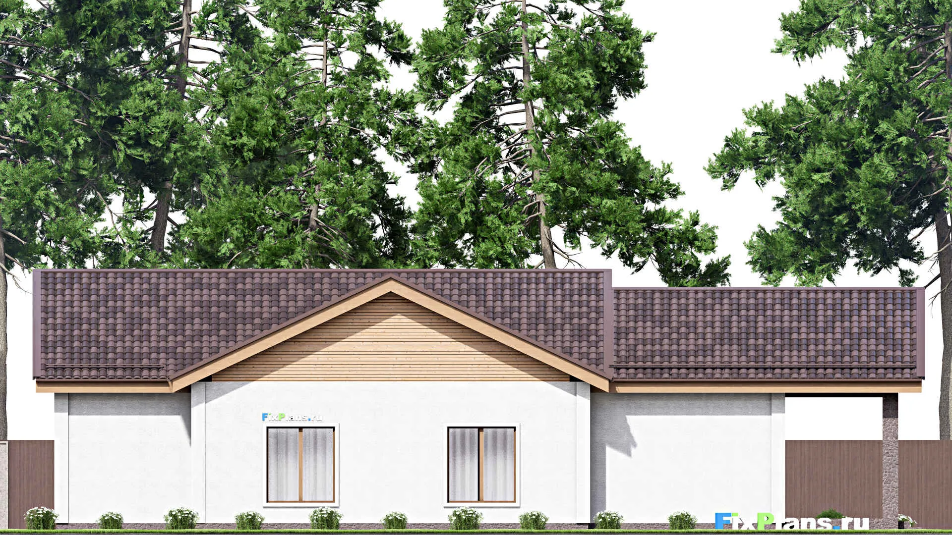 F-16370 - Проект одноэтажного дома 13 на 22, площадью 190 м² с 4 спальнями