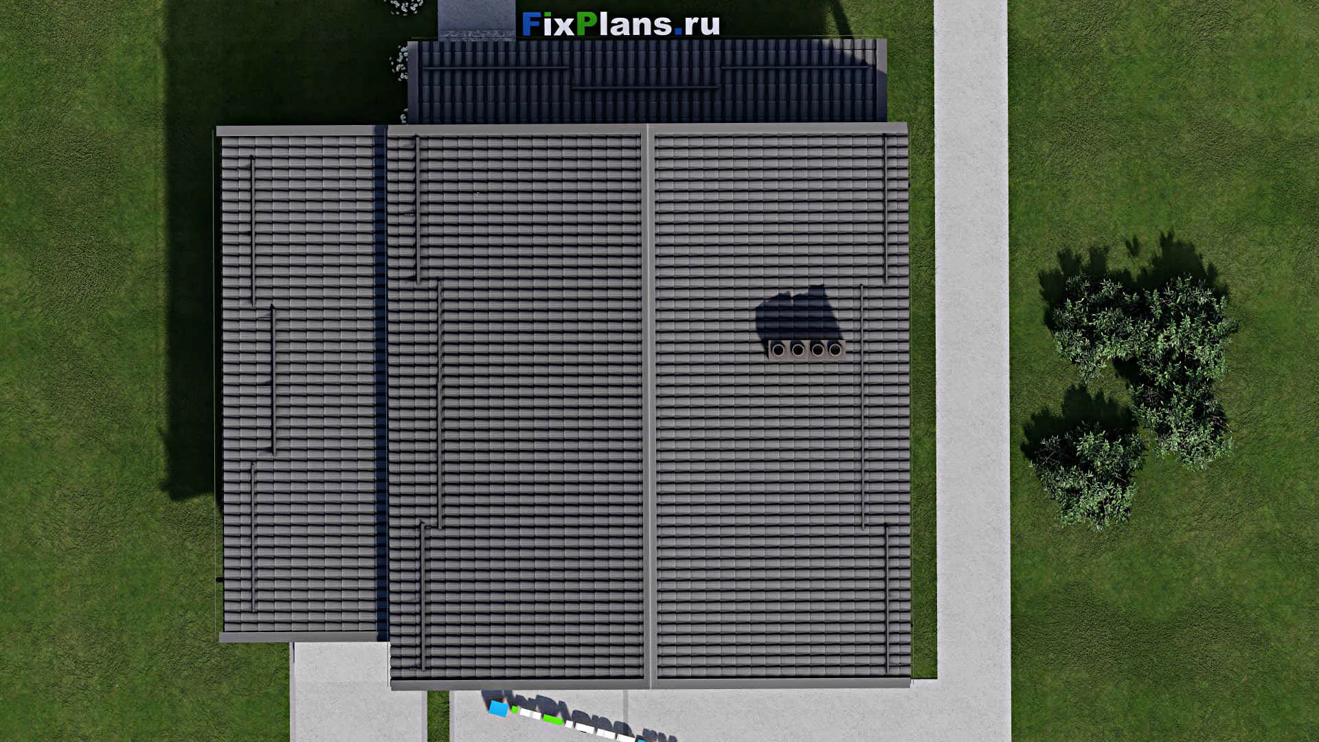 F-3068 - Проект дома с мансардой 11 на 13, площадью 170 м² с террасой, балконом, цокольным этажом, гаражом на 1 машину и 4 спальнями