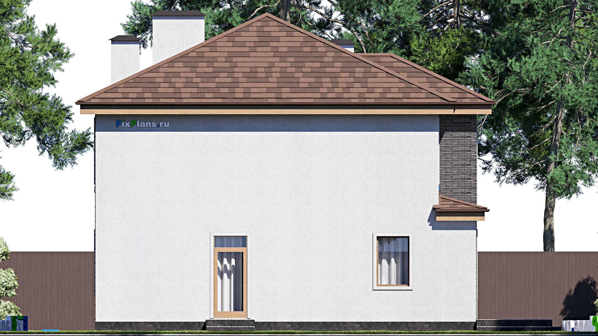 F-19394 - Проект двухэтажного дома 13 на 17, площадью 260 м² с террасой и 6 спальнями