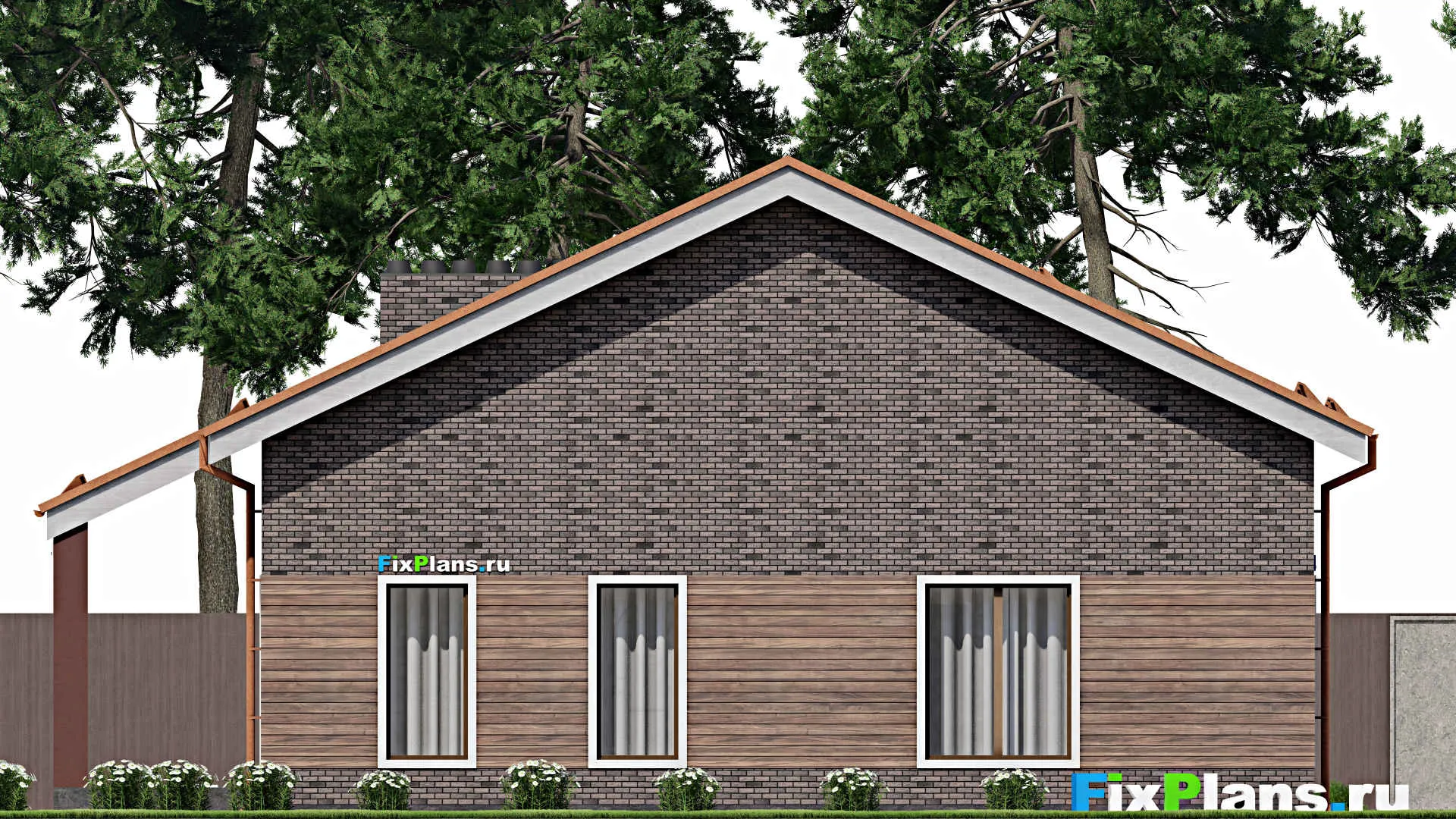 F-8315 - Проект одноэтажного дома 14 на 15, площадью 160 м² с 3 спальнями