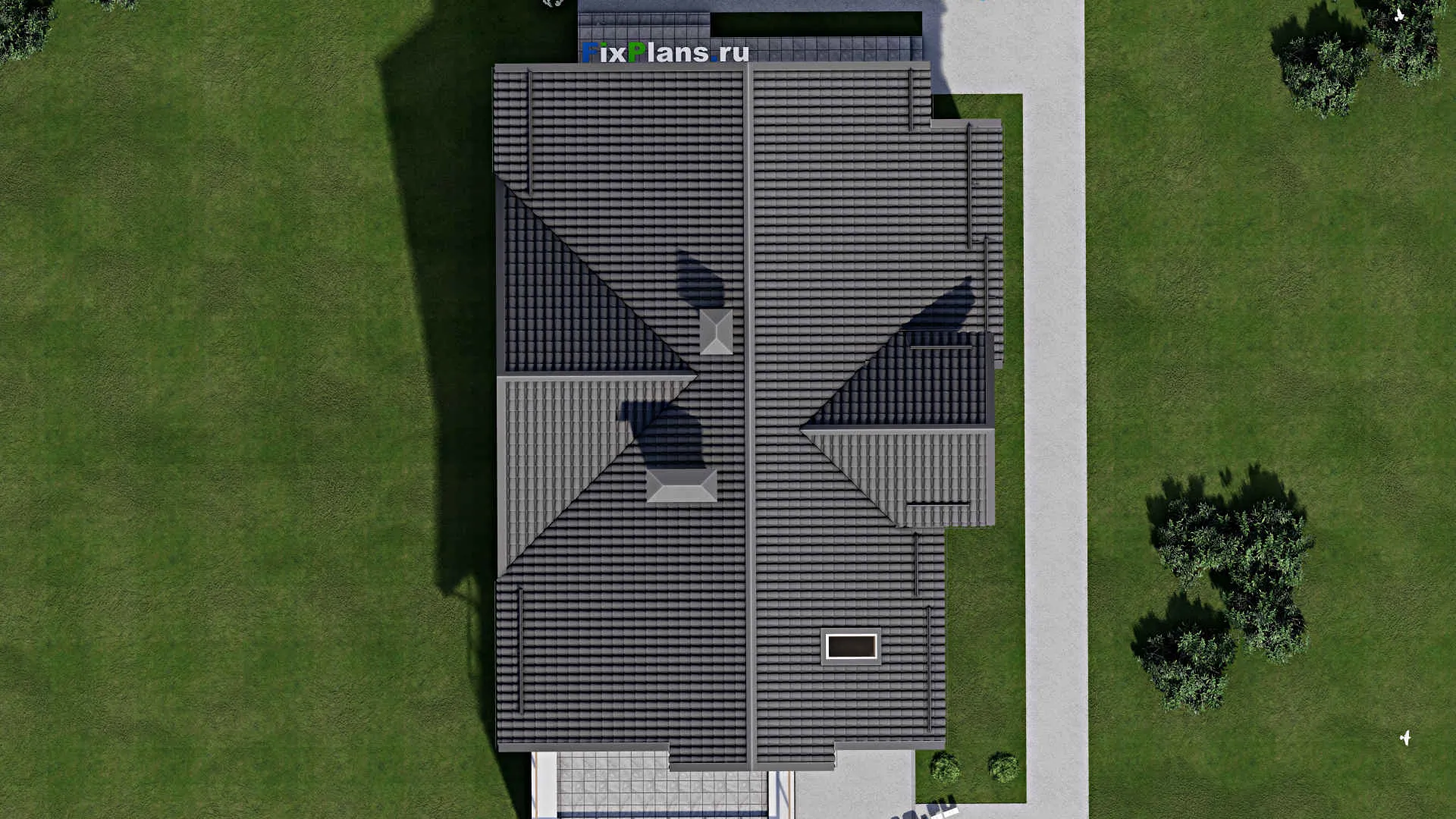 F-2924 - Проект дома с мансардой 11 на 19, площадью 240 м² с террасой, балконом, гаражом на 1 машину и 3 спальнями