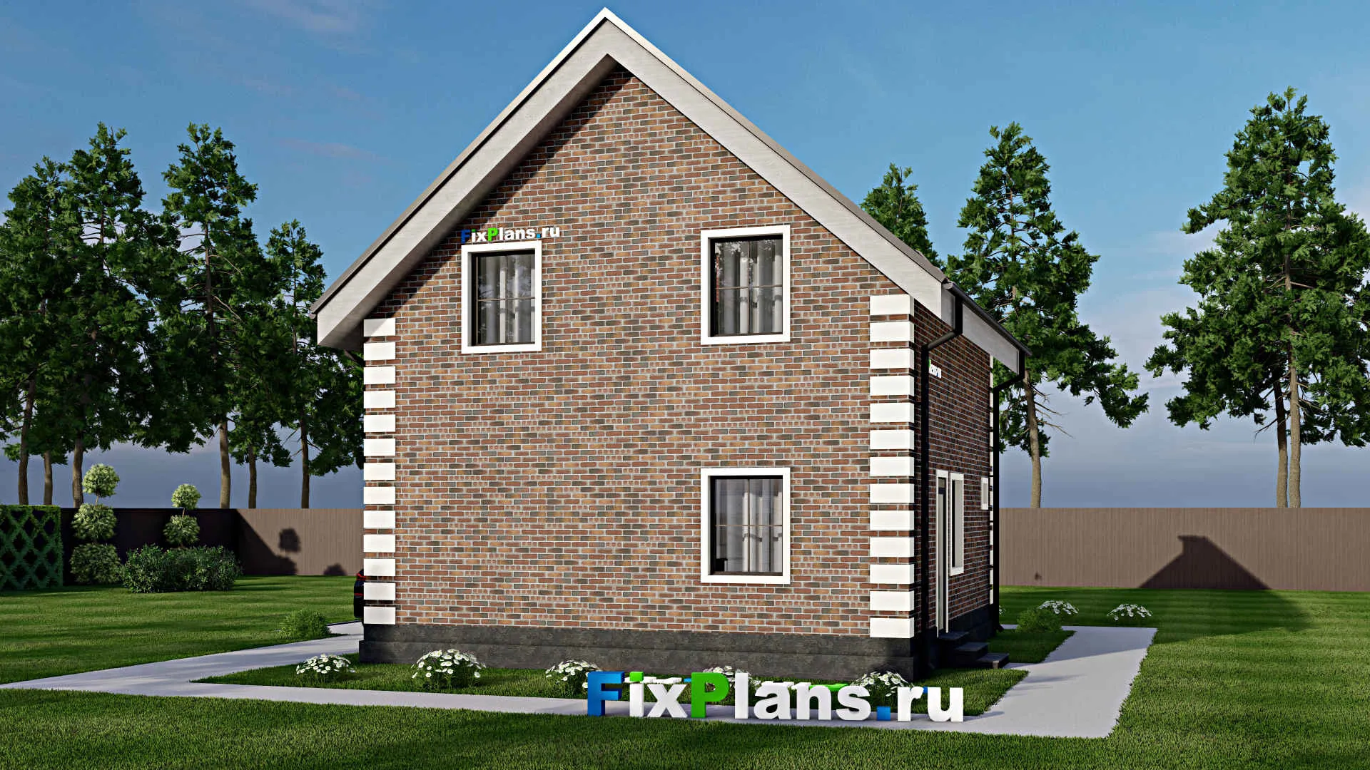 F-5543 - Проект дома с мансардой 8 на 8, площадью 100 м² с 3 спальнями