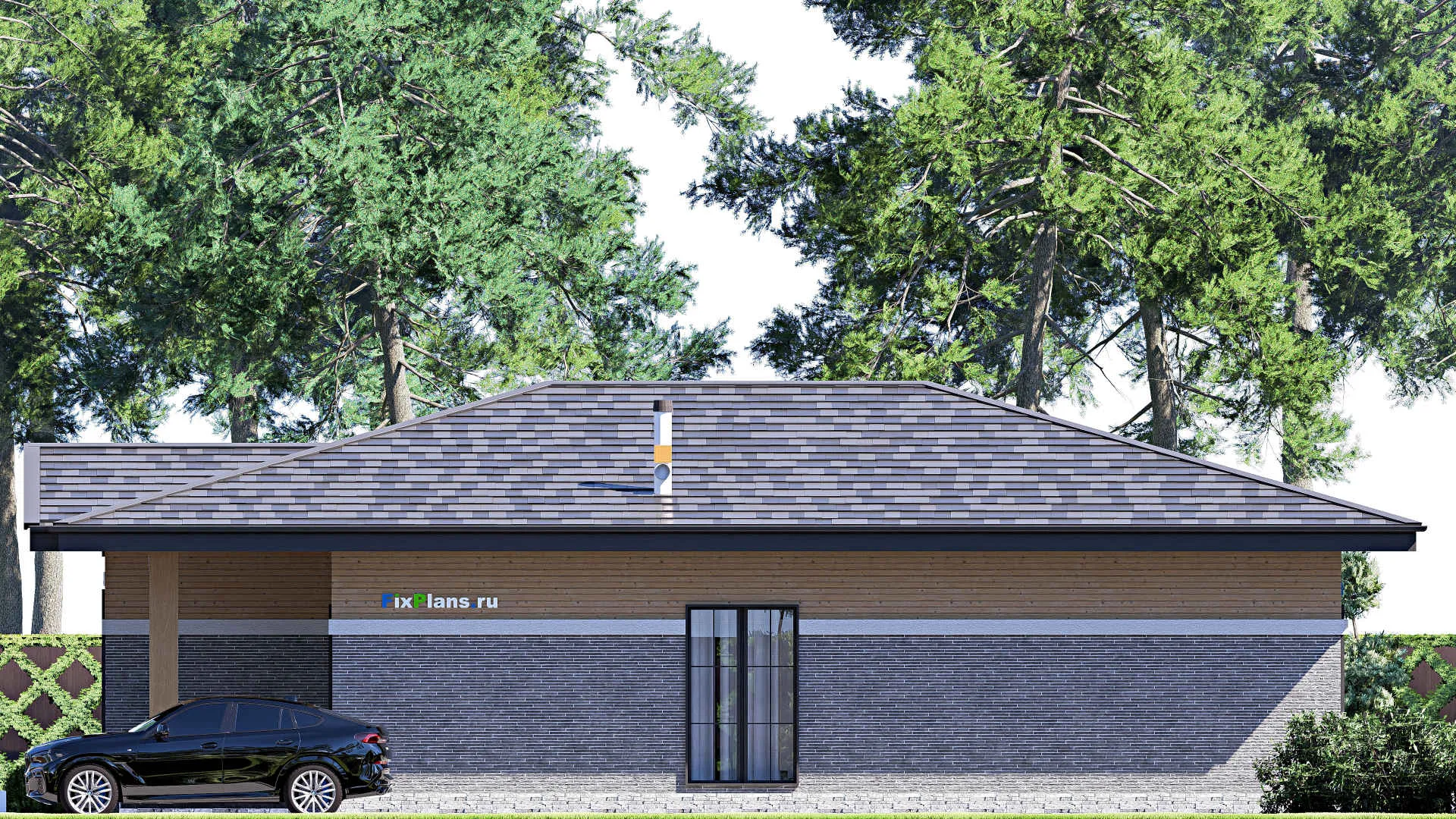 F-20744 - Проект одноэтажного дома 13 на 17, площадью 150 м² с 3 спальнями