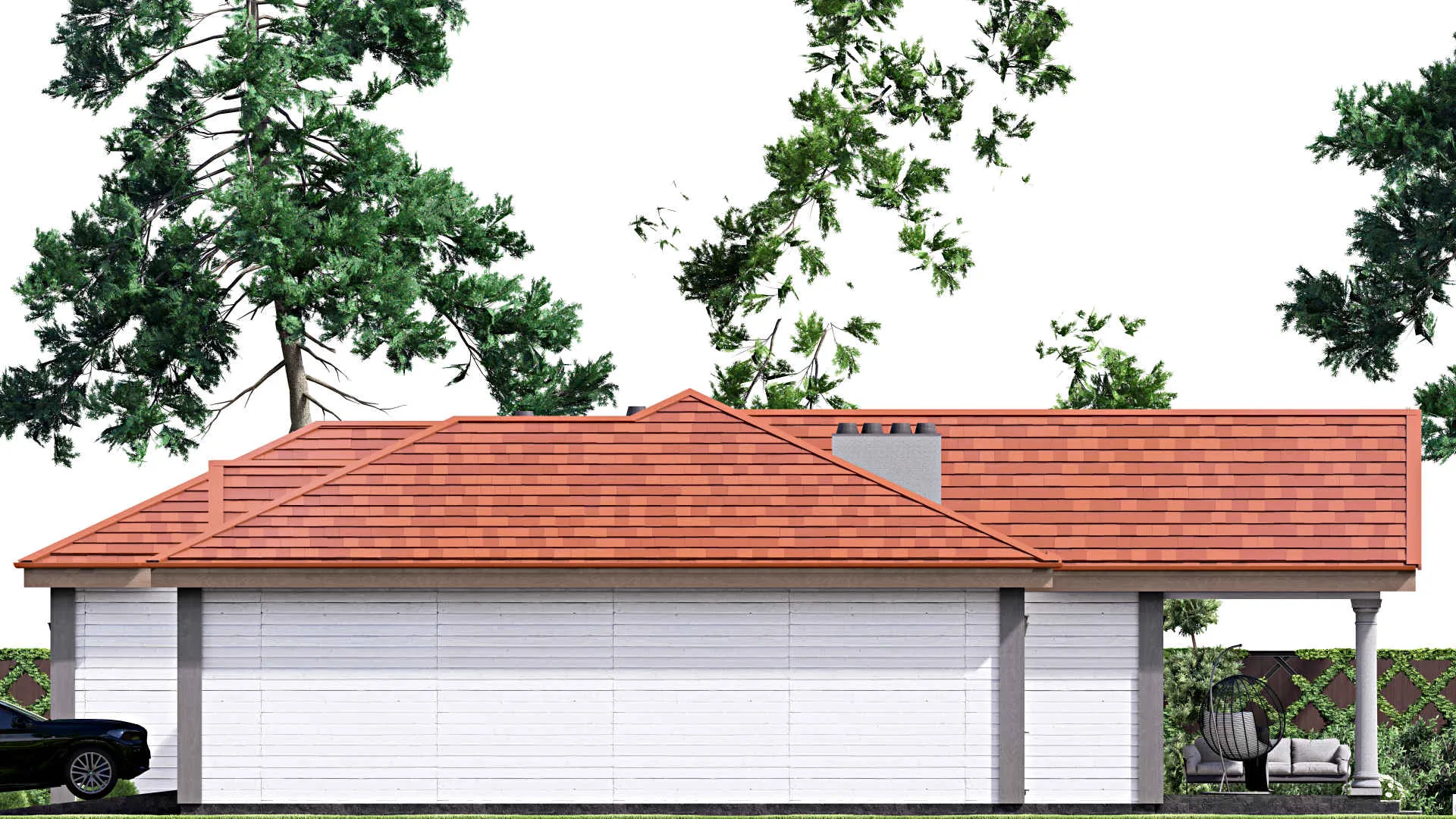 F-16379 - Проект одноэтажного дома 19 на 26, площадью 280 м² с 3 спальнями