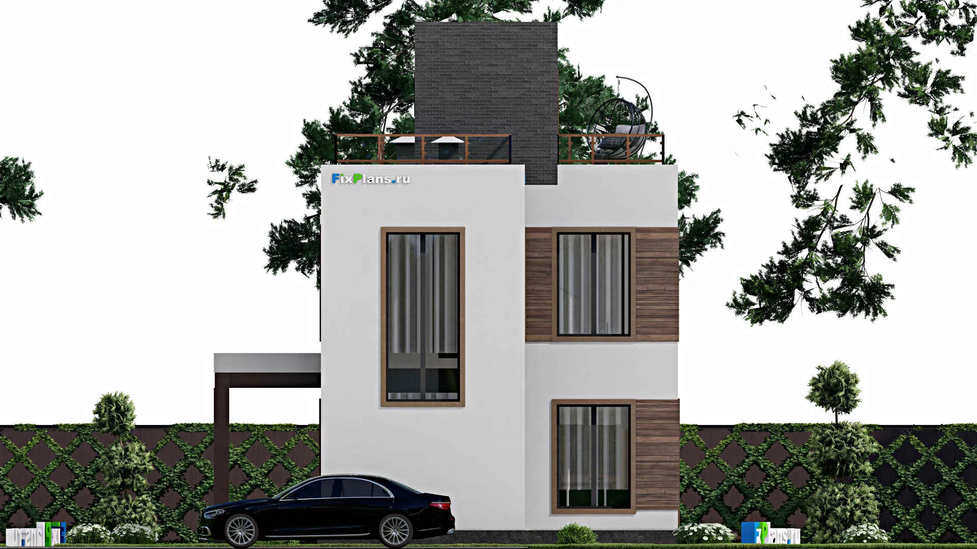 F-7910 - Планы двухэтажного дома 9 на 10, площадью 70 м² с 2 спальнями