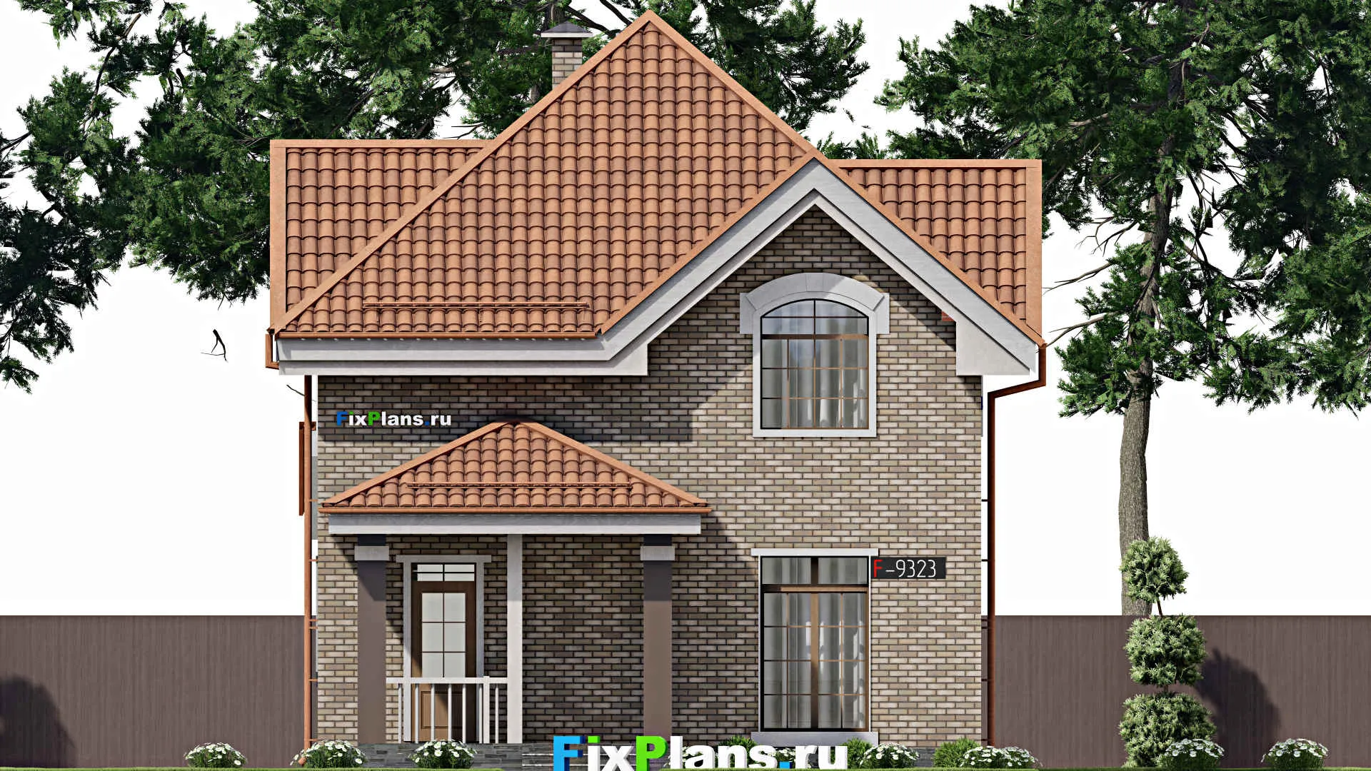 F-9323 - Проект дома с мансардой 9 на 16, площадью 170 м² с 2 спальнями