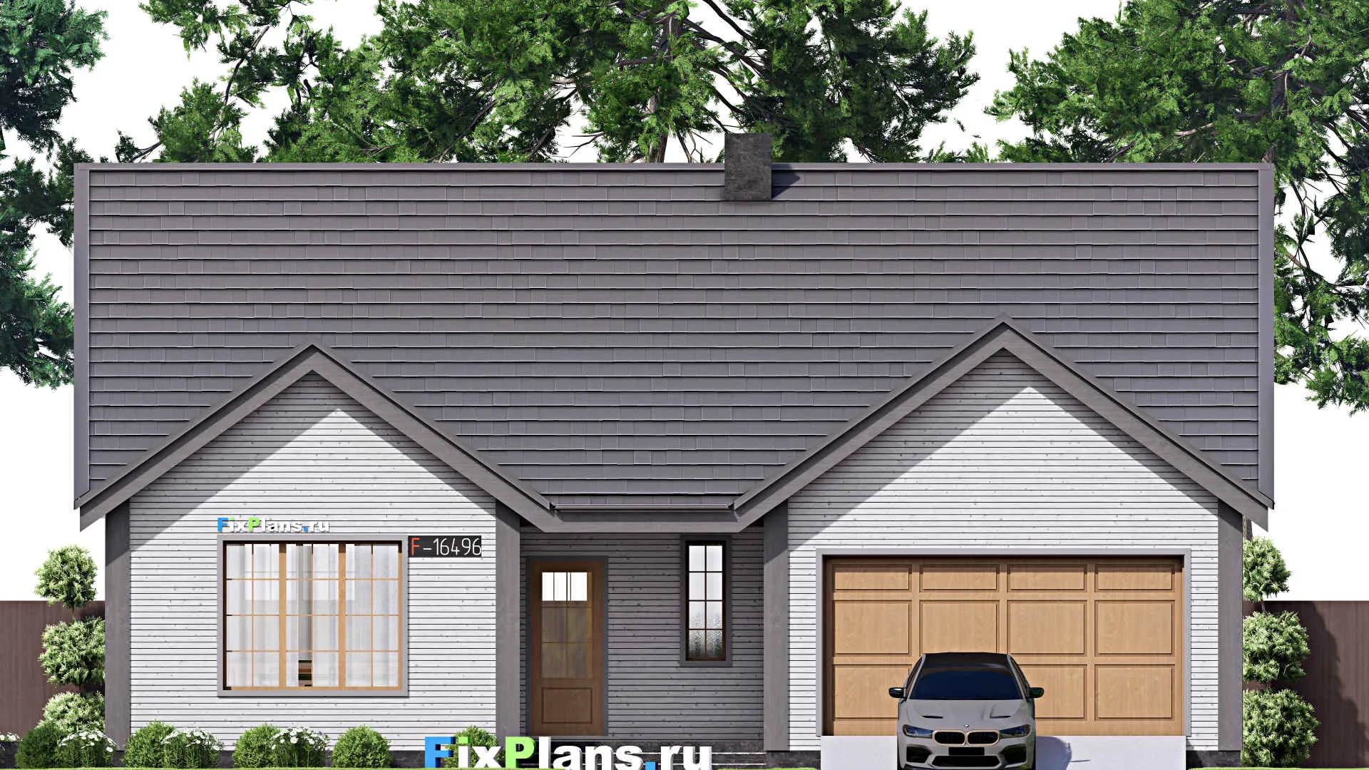 F-16496 - Проект одноэтажного дома 18 на 19, площадью 240 м² с 3 спальнями