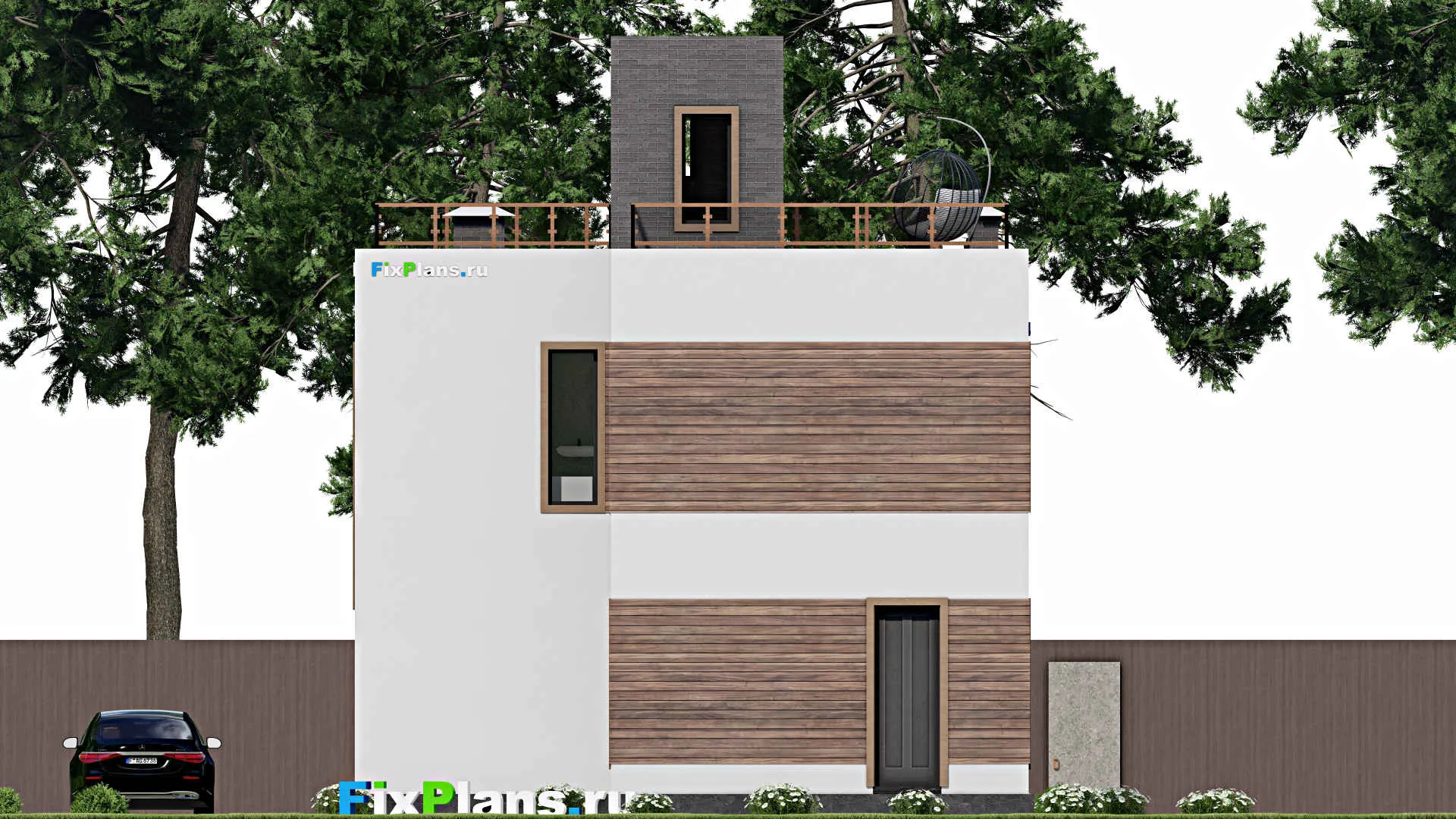 F-7910 - Планы двухэтажного дома 9 на 10, площадью 70 м² с 2 спальнями