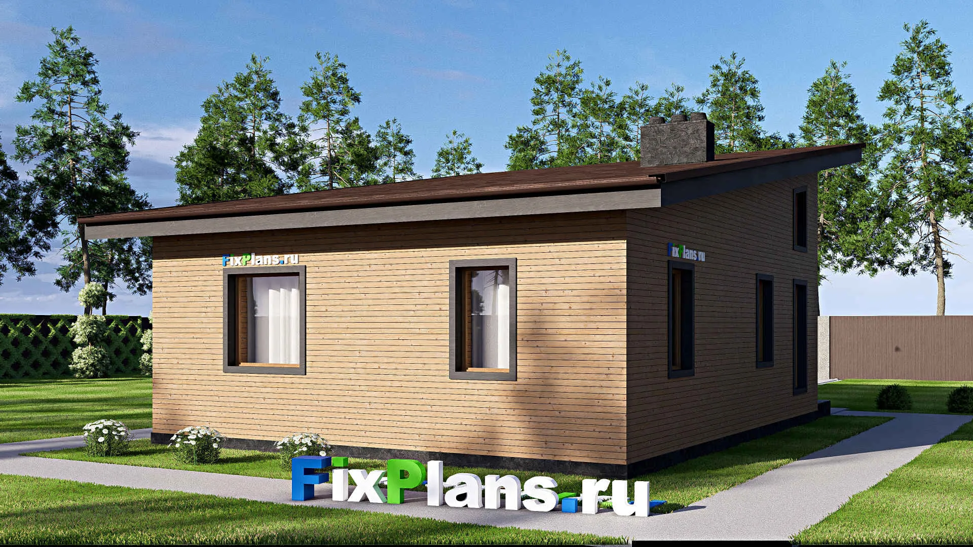 F-17531 - Проект одноэтажного дома 9 на 12, площадью 80 м² с 1 спальнями