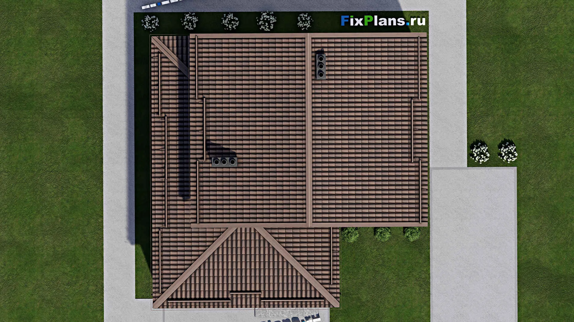 F-8225 - Проект дома с мансардой 9 на 13, площадью 160 м² с террасой и 3 спальнями
